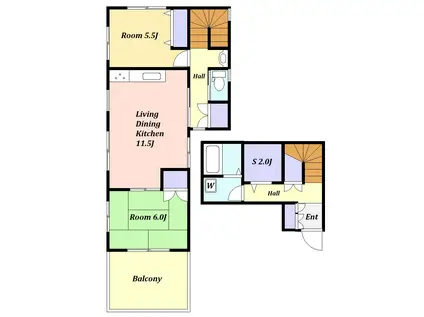 コーポ中村(2LDK/2階)の間取り写真