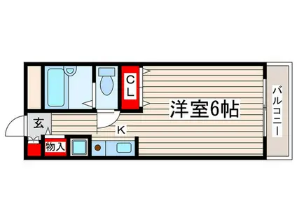 メゾンドール旭(1K/2階)の間取り写真