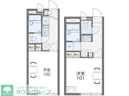 レオパレスハイツ旭が丘A(1K/1階)の間取り写真