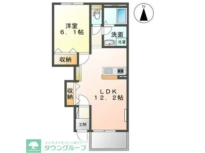 ユイット(1LDK/1階)の間取り写真