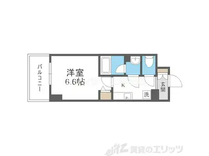 ベクス福島(1K/3階)の間取り写真