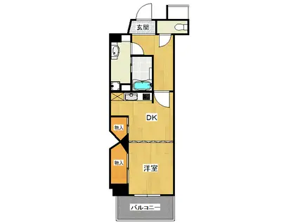 ロイヤルメゾン鹿塩弐番館(1LDK/3階)の間取り写真