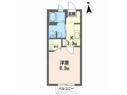 プロムナード並木(1K/1階)の間取り写真