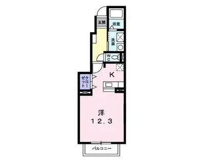 セレーノヴィオラA(ワンルーム/1階)の間取り写真