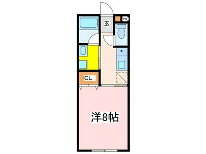 IL CUORE(1K/2階)の間取り写真