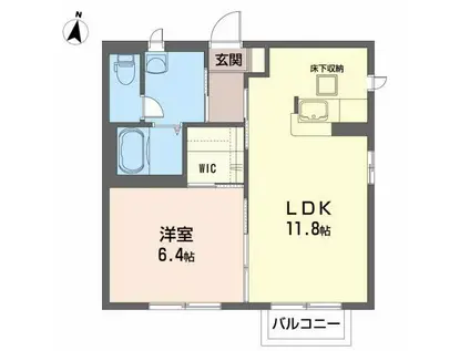 シャーメゾン青葉I(1LDK/1階)の間取り写真