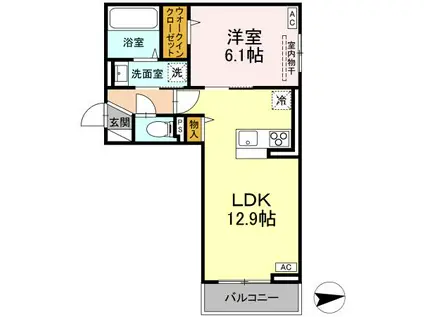 RESUA向中野 D棟(1LDK/2階)の間取り写真