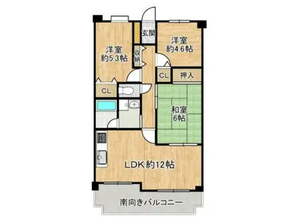 クラウンハイム東淀川 弐番館(3LDK/2階)の間取り写真