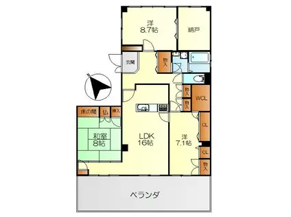 呉本通347(3SLDK/4階)の間取り写真