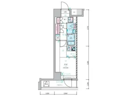 GENOVIA両国VIGREEN VEIL(1K/8階)の間取り写真