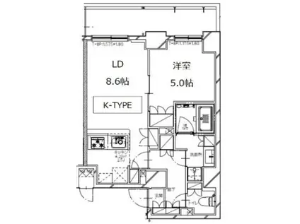 S-RESIDENCE 月島(1LDK/9階)の間取り写真