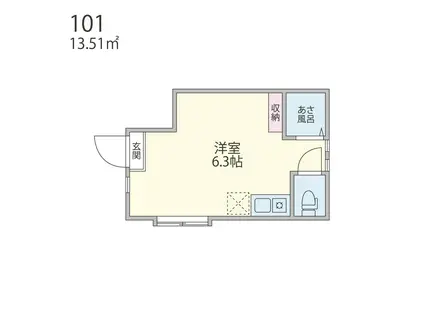 アーバンプレイス祐天寺(ワンルーム/1階)の間取り写真