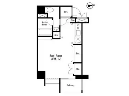 FLEG三田GRATO(ワンルーム/2階)の間取り写真