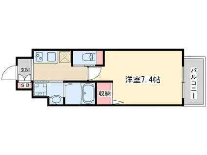 プレイシズ シンオオサカ(1K/7階)の間取り写真
