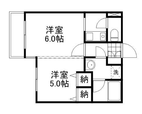 フォーラム伊島三番館(2K/3階)の間取り写真
