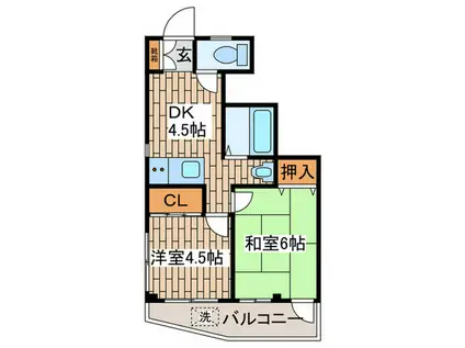 サンパティーク(2DK/3階)の間取り写真