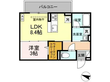 ディアライズ春日町A棟(1LDK/3階)の間取り写真