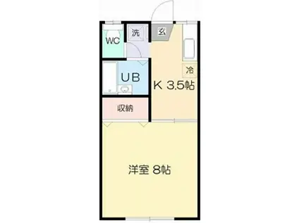 サンライズさがわ(1K/1階)の間取り写真