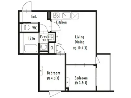 GRANPASEO駒場東大前 グランパセオ駒場東大前(2LDK/3階)の間取り写真