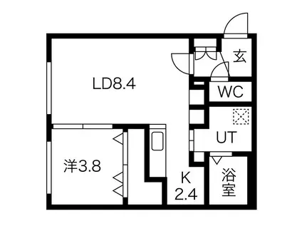 SAKURAコンフォートO(1LDK/2階)の間取り写真