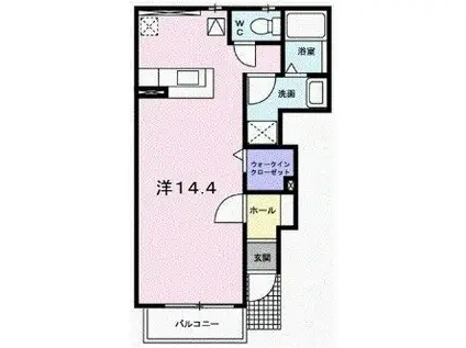 スイート ガーデンI(ワンルーム/1階)の間取り写真