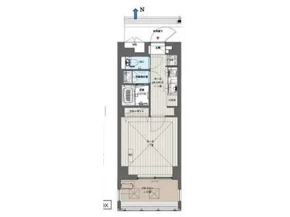 ルーチェヴィラ菊川(1K/3階)の間取り写真