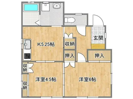 クレシータ百草(2K/1階)の間取り写真