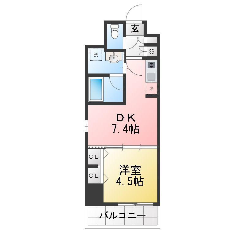 ALIVIS東十条(1DK/6階)の間取り写真