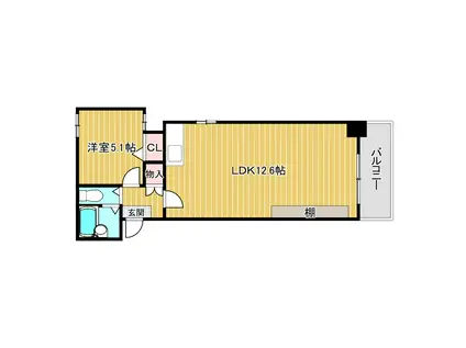 エリンデール桜川(1LDK/7階)の間取り写真