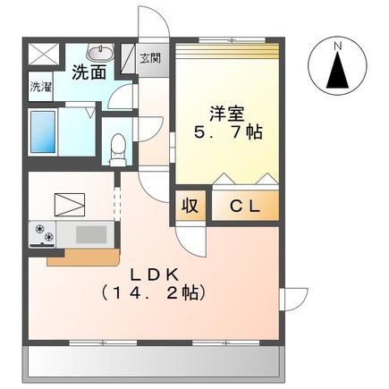 M78・・・峰(1LDK/2階)の間取り写真