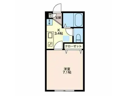 ベルテ米山(1K/1階)の間取り写真