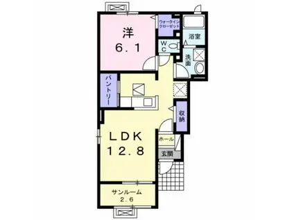 リサージV(1LDK/1階)の間取り写真