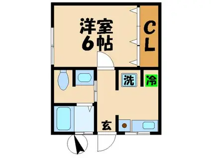 ヴィラ・フェニーチェ(1K/2階)の間取り写真