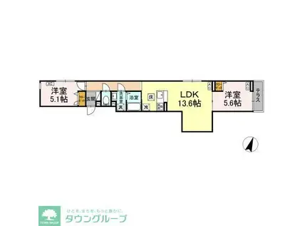 セレスティア西瑞江(2LDK/1階)の間取り写真