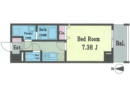 アンシャール(1K/3階)の間取り写真