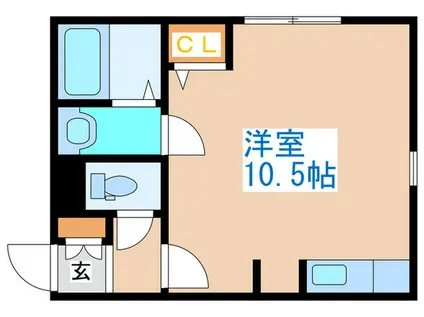 WOOD813(ワンルーム/1階)の間取り写真