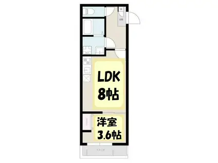 心和テラス武里(1LDK/2階)の間取り写真