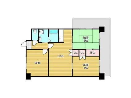プランドール東豊中I(3LDK/4階)の間取り写真