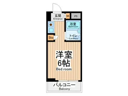 ジェイエルビーグランエクリュ立川(ワンルーム/1階)の間取り写真