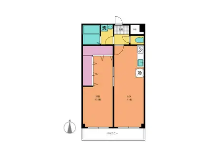 西蒲田パーソナルハウス(1LDK/4階)の間取り写真