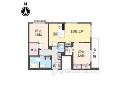 シャーメゾンアラキ(2LDK/1階)の間取り写真