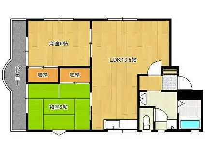 ハイランド(2LDK/1階)の間取り写真