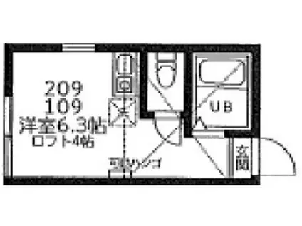 ユナイト北加瀬ラムズゲート(ワンルーム/1階)の間取り写真