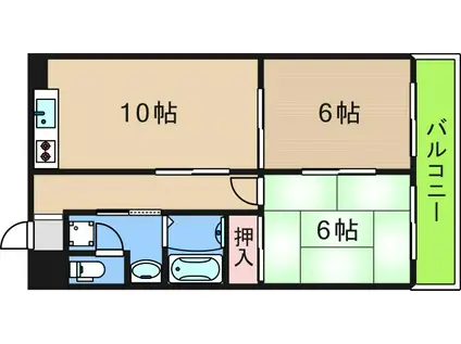 エフアール丸山通(2LDK/4階)の間取り写真