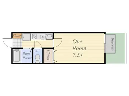 アネックス東谷山(1K/1階)の間取り写真