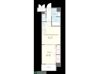 モントーレ・ヒルズ舞松原(1LDK/1階)の間取り写真