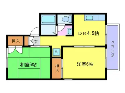 CASA DE 池尻(2DK/1階)の間取り写真