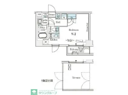 エトワール駒沢大学(ワンルーム/1階)の間取り写真