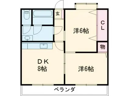 グリーンヒル花高(2DK/1階)の間取り写真
