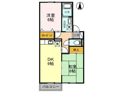 ファミール北山本(2LDK/2階)の間取り写真